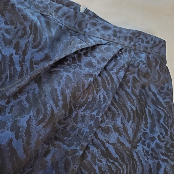 Miss Sixty Brocade Tulip Wrap Skirt Blue Black Animal Print - Picture 2 of 12